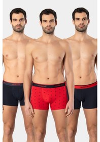 Resim Cacharel Erkek Desenli Likralı Boxer 3'lü Paket 1339/lacivert 5 Lacivert 