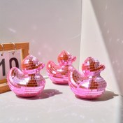 Resim Disko Ayna Ördek Dekoru - 10cm Retro Plastik, Elektriksiz, Doğum Günü, Düğün ve Mezuniyet Süsü, Tatil Hediyesi 