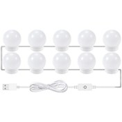 Resim 10'lu Paket Dokunmatik Ayna Işığı - 3 Renk Ayarı Doğal, Saf, Sıcak Beyaz Usb Güzellik Işığı - Makyaj Dolabı Banyo Aynası Işık Kaynağı 
