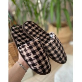 Resim Erkek Ev Terliği Kışlık Terlik Kahve Siyah 