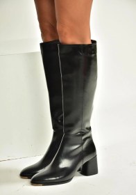 Resim J848300160 Siyah Rustik Kalın Topuklu Kadın Çizme Siyah-rustik 