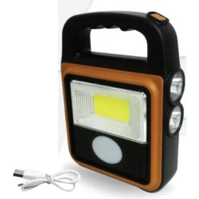 Resim Ürün Gezegeni® Taşınabilir 4 Farklı Fonksiyonlu Güneş Enerjili ve USB ile Şarj Olabilen Portatif LED Işıldak HS-8020 