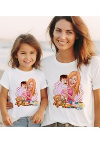 Resim Bk Gift 2li Kişiye Özel Anne-kız Karikatürlü Kombin Tişört Seti-7, Anneye Hediye, Anneler Günü Hediyeleri Kobitmeyencom30571 Bk Gift 