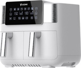 Resim Yasomi Y80 Beyaz 8 Litre 2850W Çift Hazneli Ve Çift Motorlu Dokunmatik Airfryer Fritöz 