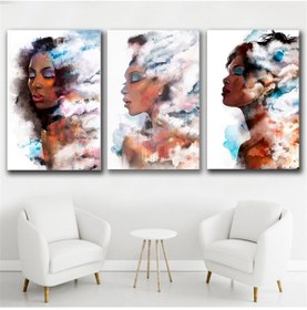 Resim Gözleri Kapalı Afrikalı Kadınlar Kanvas Tablo Seti 