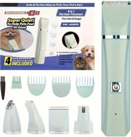 Resim Willowhaven Yeşil Usb Şarjlı 4ü1 Arada Küçük Evcil Hayvan Tıraş Makinesi Ayarlanabilir Hız Ve Uzunluk 
