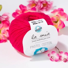 Resim La Mia Pastel Cotton Fuşya El Örgü İpi - L058 - 33613 