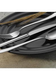 Resim Lugga Nida 6 Kişilik Tatlı Çatal Kaşık Bıçak Takımı 18 Parça Gümüş 