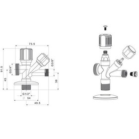 Resim Tema Dual Çatal Musluk 69110 Gümüş 