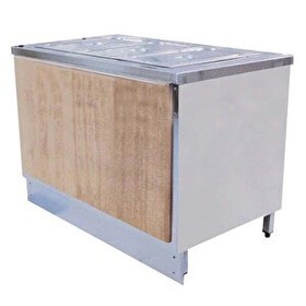 Resim Öztiryakiler Ahşap Kaplamalı Sıcak Servis Bankosu Sıcaklık Dolaplı 120x70 CM 