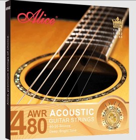 Resim Alice AWR480-XL Akustik Gitar Teli (10-47 80/20 Bronze) | İnce Yapısı ile Rahat İcra Akustik Gitarın Doğal Karakterini Ortaya Çıkaran Ses 