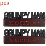 Resim Lumaworld 2 Adet Black Red Grumpy Man Edıtıon 3d Metal Araba Rozeti Oto Aksesuar Yapışkan 