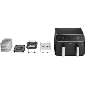 Resim Beko Fr 8284 Fitfry Az Yağlı Fritöz 8.5 L Kapasiteli Siyah Hırdavat Ürünü 2400 W Güç ve LCD Ekran 