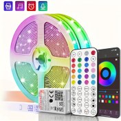 Resim 30m/100ft veya 20m/65ft RGB Akıllı LED Şerit Işıklar, 44 Tuşlu Uzaktan Kumanda & Uygulama Kontrolü, Müzik Senkronizasyonu, Zamanlayıcı, Ayarlanabilir Parlaklık ve Renk Değiştirme Modları, USB Güçlü, Yatak Odası, Oyun Odası, Parti, Noel Dekoru, Oda Aydınlatması, Canlı Işıklar, Kablosuz Uygulama Kontrolü, Ev Aydınlatması, Dinamik Işıklar, Yüksek Kaliteli LED'ler, Uzaktan Kumandalı Işıklar, Parti Planlamacılar İçin 