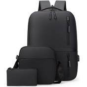 Resim Mufunye Erkek İş Çantası Seti Usb Yüksek Kapasiteli Dizüstü Bilgisayar Sırt Çantası Çift Omuz Çantası F Siyah 