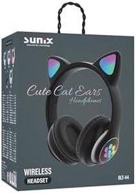 Resim Sunix Wireless 5.0 Stereo Kedi Kulak Üstü Bluetooth Kulaklık Siyah 