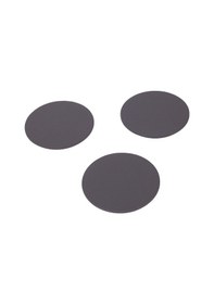Resim Antrasit Oval Deri Bardak Altlığı 3 Adet Siyah 