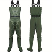 Resim Kalınlaştırılmış waders, dayanıklı balıkçı pantolonları içeren unisex balıkçılık önlüğü kıyafeti, açık hava balıkçılığı ve hatta Lotus kökleri kazmak için mükemmel, kamp için de harika, yaz için uygun, harika bir Babalar Günü hediyesi 