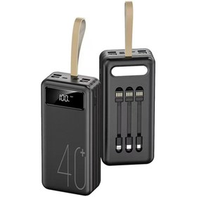 Resim JUNGLEE 40000MAH 4 USB ÇIKIŞLI POWERBANK TYPE C LİGHTNİNG VE MİKRO USB GİRİŞLİ EL FENERLİ 