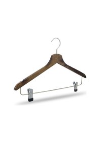 Resim Nyn Ahşap Askı Mandallı Gömlek Etek Askısı Ceviz Renk 100 Adet Kahverengi 