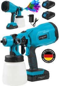 Resim CRAFTERTOOLS Germany 36 V 5Ah Çift Akülü Yüksek Basınçlı Püskürtme Boya Tabancası Şarjlı İlaçlama & Boya Makinesi 