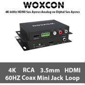 Resim Woxcon Hdmi Ses Ayırıcı Extractor Rca. Coax Ve 3.5 Mm Mini Jack 