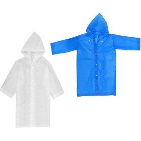 Resim Çocuk Yağmurluğu Eva Kalınlaştırılmış Su Geçirmez Acil Durum Pançosu Çocuklar İçin Okul Dış Mekan Oyunu 2 Adet Çok Renkli 