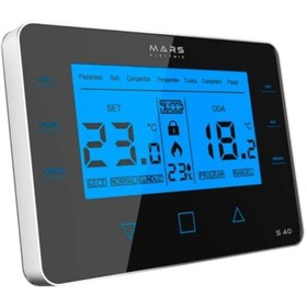 Resim Mars S40 Kablosuz Dijital Programlanabilir Oda Termostatı Yüksek Hassasiyetli Siyah 