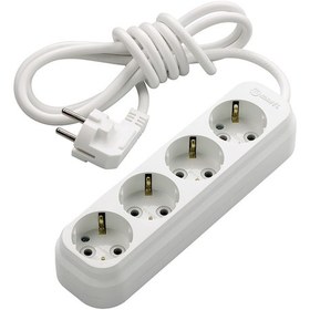 Resim Makel Eko MGP353 4'lü Topraklı Grup Priz 3 Metre Beyaz 