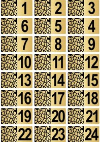 Resim Metal Kapı Masa Dolap Posta Kutusu Numarası 4X8 cm Altın Renk (1…24) 