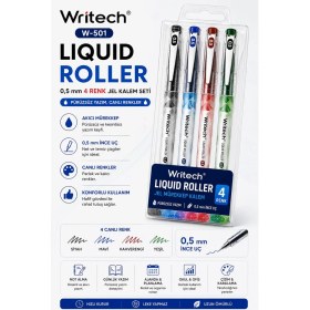 Resim Writech W-501 Liquid Roller 0,5 mm 4 Renk Jel Kalem Seti 