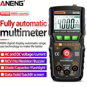 Resim ANENG M108 Mini Dijital Multimetre 4000 Sayım AC/DC Elektrik Aletleri Tester Otomatik Multimetre Dijital Profesyonel Ölçüm Aracı, ABS Malzeme, Pil ile Çalışır, Pil Dahil Değil, Elektrik Test Aracı | Kompakt Dijital Aracı | Dayanıklı Yapı 