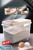 Resim OZCMAX Sürgülü Kapaklı 10 LT Erzak Bakliyat Un Şekerr Saklama Kabı (lV) 