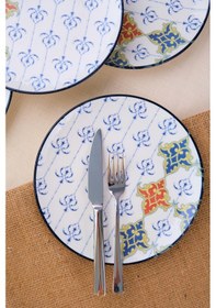 Resim Tabak Evi Porselen Audrey Pasta Takımı 20cm 4 Kişilik 4 Parça Tvl4ptprs1211 Çok Renkli 