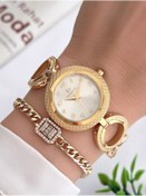 Resim Revello Grinicci By Altın Kaplama Elite Taşlı 30 Mt Su Geçirmez Bileklik Lady Wristwatch 