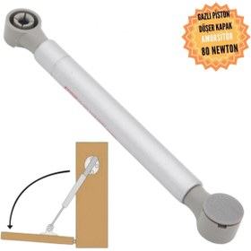 Resim Koçsan Gazlı Piston Dolap Düşer Kapak Amorsitörü Mat Gümüş 100 Newton 
