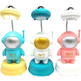 Resim moryconcept Astronot Masa Lambası Usb Led Çocuk Lambası Tye Light Masa Üstü 