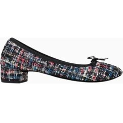 Resim Repetto Camille 30 Ballerina Pumps, Parlak Tweed, Fiyonk Detaylı Tasarım, 30MM Topuk, Fransız Zarafeti 