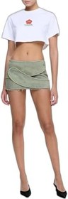 Resim Les Benjamins Baskılı% 100 Pamuk Loose Fit Crop T Shirt Bayan T SHİRT LB25SSUNLFUTS 