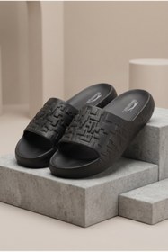 Resim Slazenger Titan Erkek Confort Günlük Havuz Plaj Ev Rahat Eva Terlik Siyah 