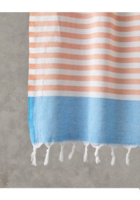 Resim Candy Rejenere Çizgili Peştamal 90x150 Cm Turuncu-açık Mavi Turuncu-açık Mavi 