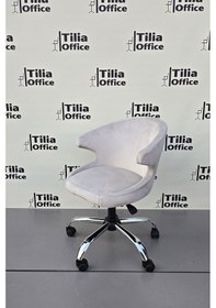 Resim Coket Çalışma Koltuğu Krom Yonca Ayak Krem 