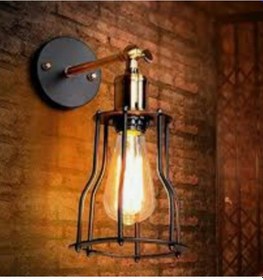 Resim Mylights Retro Rustik Kasef Aplik Mafsalı Aplik Siyah 