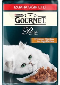 Resim Purina Gourmet Perle Izgara Sığır Etli Pouch Yetişkin Kedi Yaş Maması 12 x 85 G 