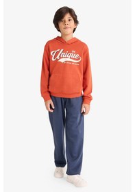 Resim Defacto Erkek Çocuk 2li Takım Kapüşonlu Baskılı Sweatshirt Eşofman Altı G3662a825auog171 Turuncu 