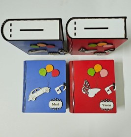 Resim Ahşap Kitap Şeklinde Kumbara 