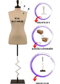 Resim Manken İstanbul 36 Beden Dekoratif Zig Zag Özel Ayaklı Sünger Iğne Batabilen Terzi Mankeni 