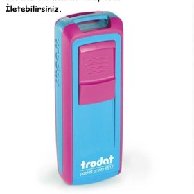 Resim Trodat Cep Kaşe P4 47x18 Mm Pembe Mavi Keçe 9512 
