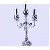 Resim Mim Gümüş 3 Kollu Kristal Şamdan Gümüş 