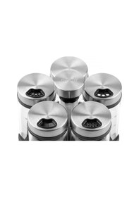 Resim Nehir 6 Parça Borosilikat Döner Standlı Baharatlık Seti Gri 